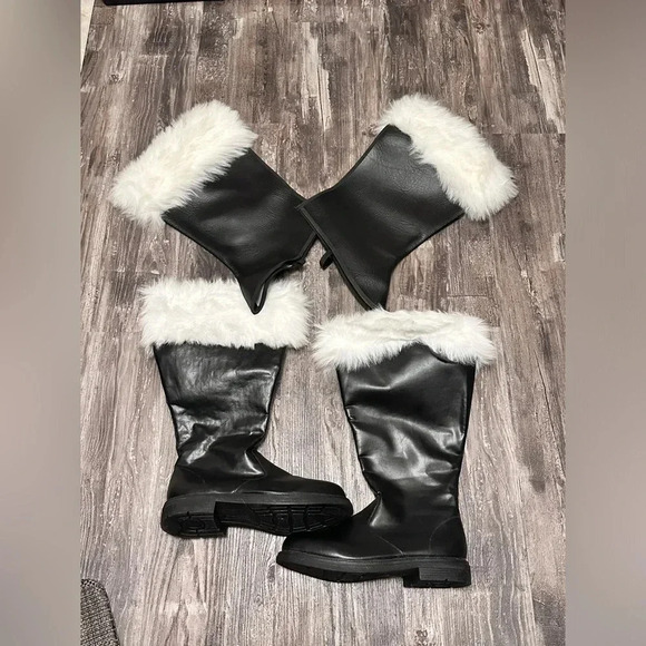 Funtasma Santa Boots Mid Calf Fur Trim Cuff - Picture 1 of 9